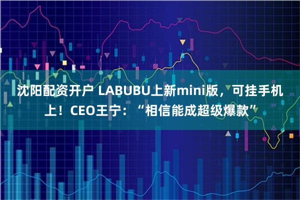 沈阳配资开户 LABUBU上新mini版，可挂手机上！CEO王宁：“相信能成超级爆款”