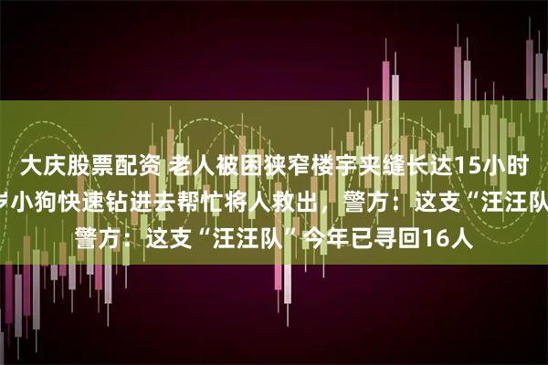 大庆股票配资 老人被困狭窄楼宇夹缝长达15小时意识模糊，广州1岁小狗快速钻进去帮忙将人救出，警方：这支“汪汪队”今年已寻回16人